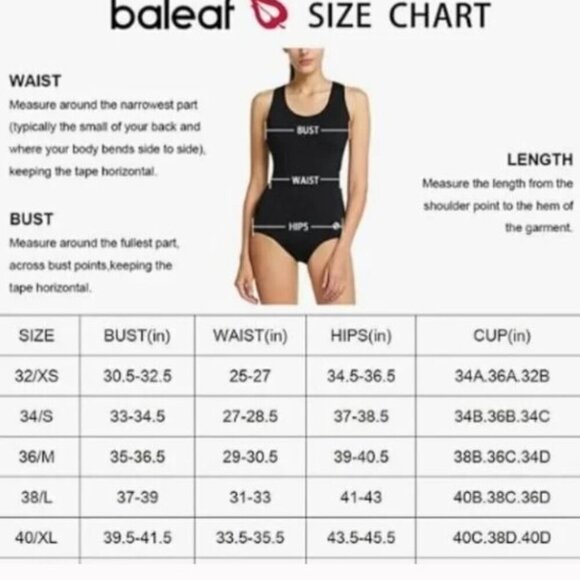 BALEAF ATHLETIC RACERBACK ONE PIECE SWIMSUIT UPF 50+ - Picture 14 of 14